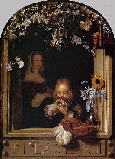 Frans van Mieris Boy Blowing Bubbles china oil painting image